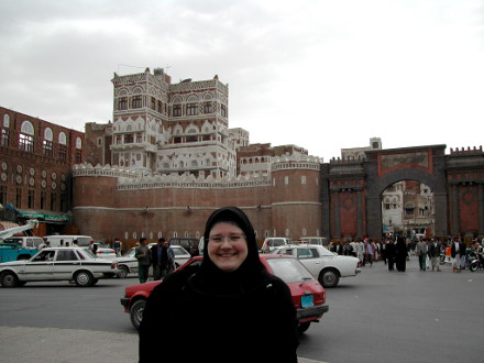 Rachel Woodlock in Yemen.